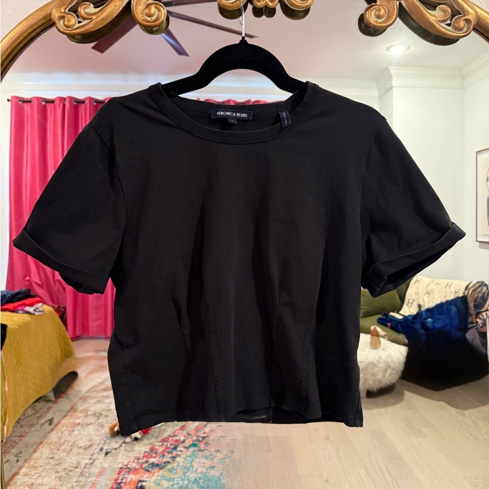 Veronica Beard Ankara Seamed Crewneck T-Shirt - Picture 3 of 3